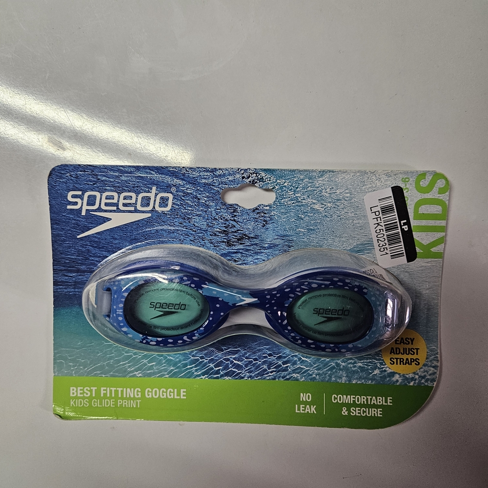 Speedo Kids Blue Swim Goggles Ages 3-6 Adjustable Anti-fog Uv Protection